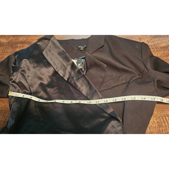 Beulah Women's Assymetrical Wrap Side Button Pleated Blazer Size M/L $206 NWT - Picture 9 of 16